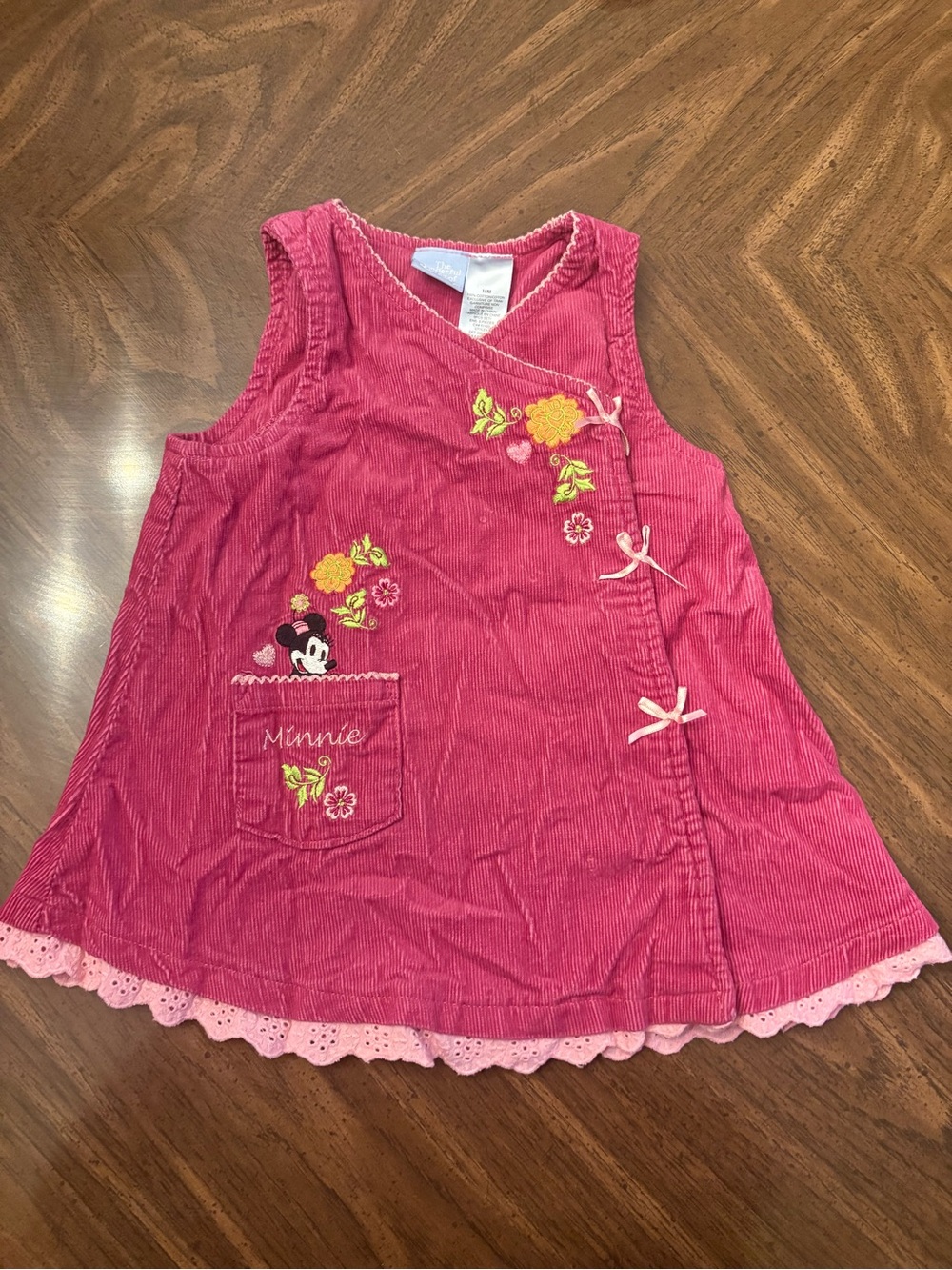 Disney Y2K Minnie Mouse Pink Corduroy Dress